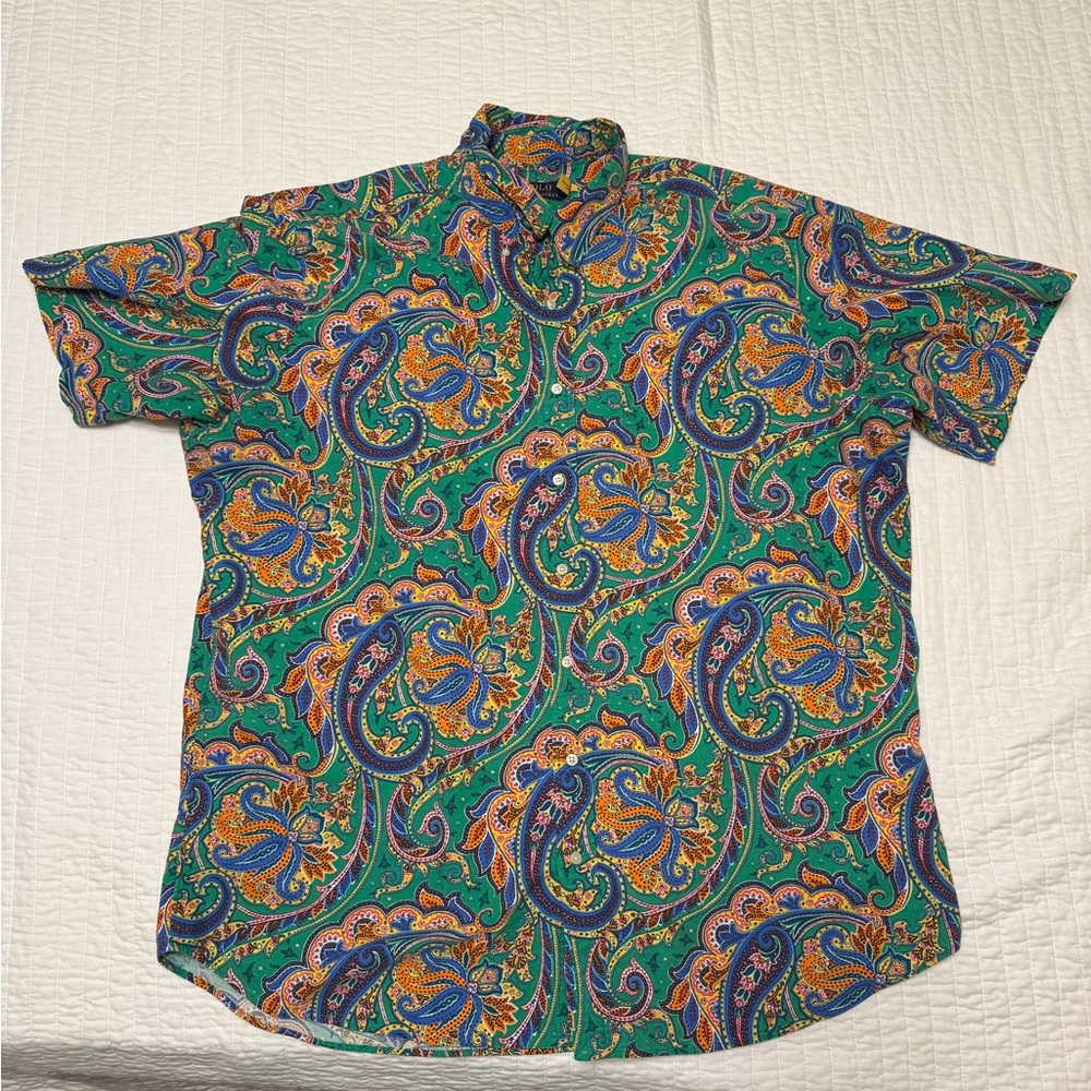 Paisley Print Green Shirt